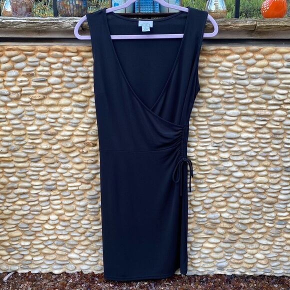 Ann Taylor Loft Black Sleeve-less Dress with Rouching Detail. Size 6. EUC! - Picture 1 of 4